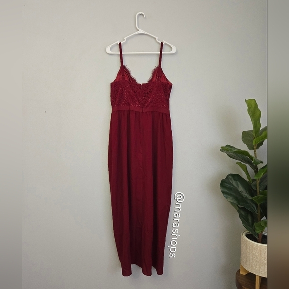 City Chic Lace Touch Dress Red - Picture 5 of 6